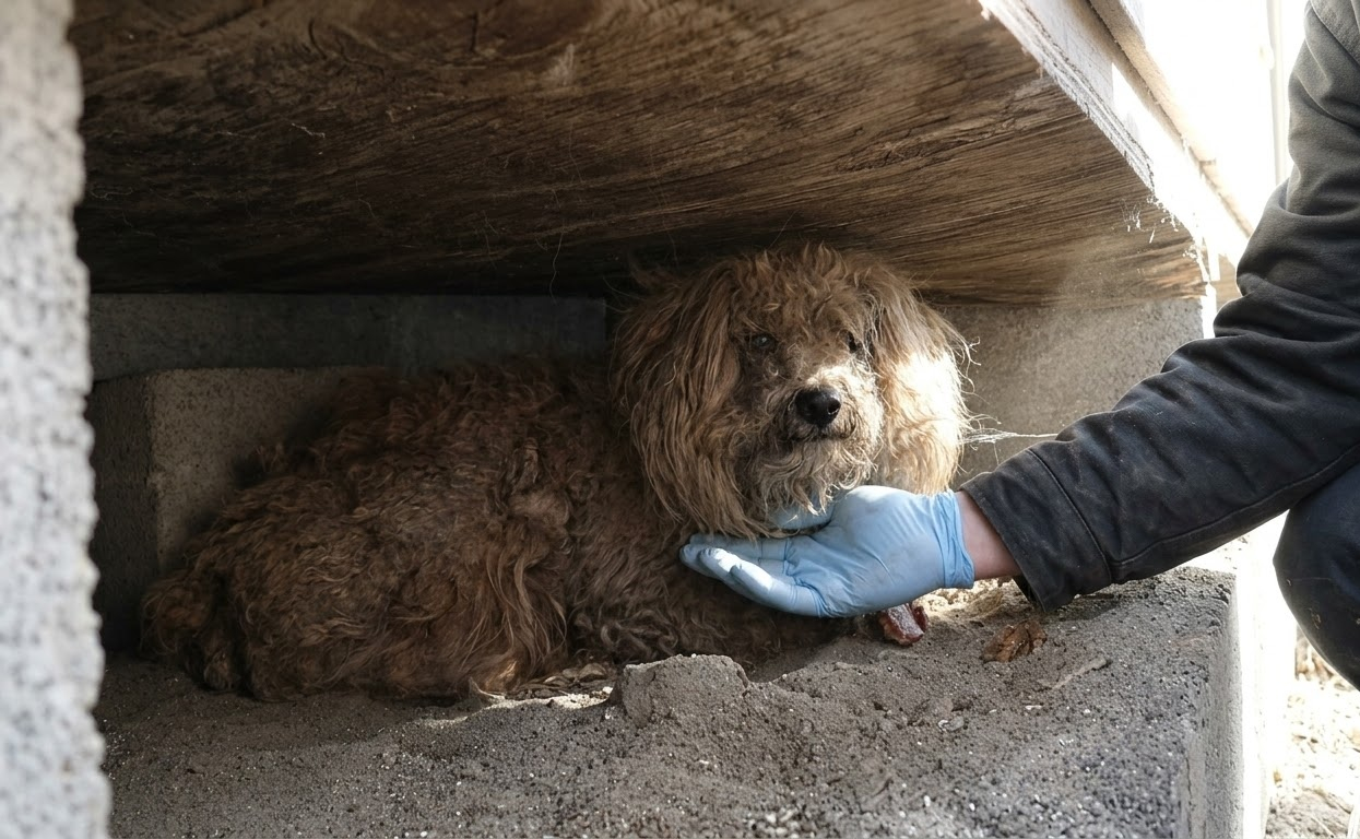 He Stayed Beneath the Old Shed After His Owner Was Gone—Until Someone Finally Reached Him