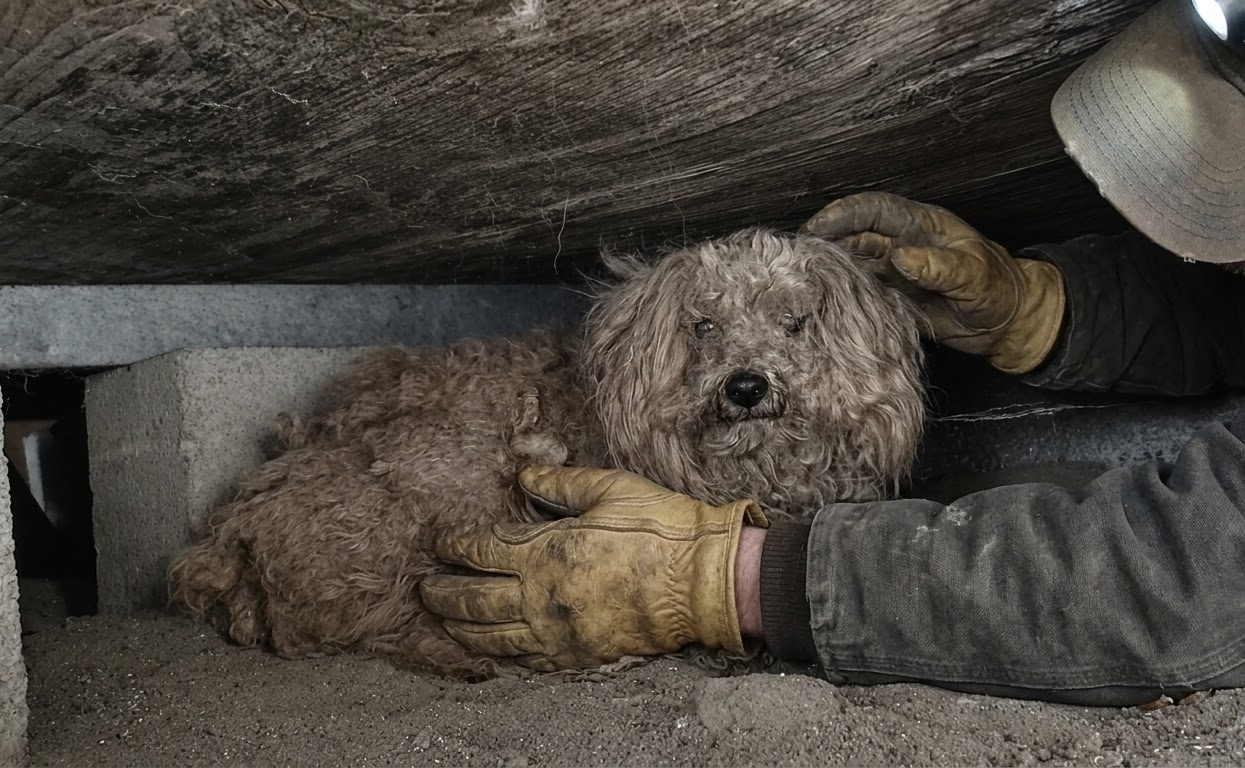 He Stayed Beneath the Old Shed After His Owner Was Gone—Until Someone Finally Reached Him