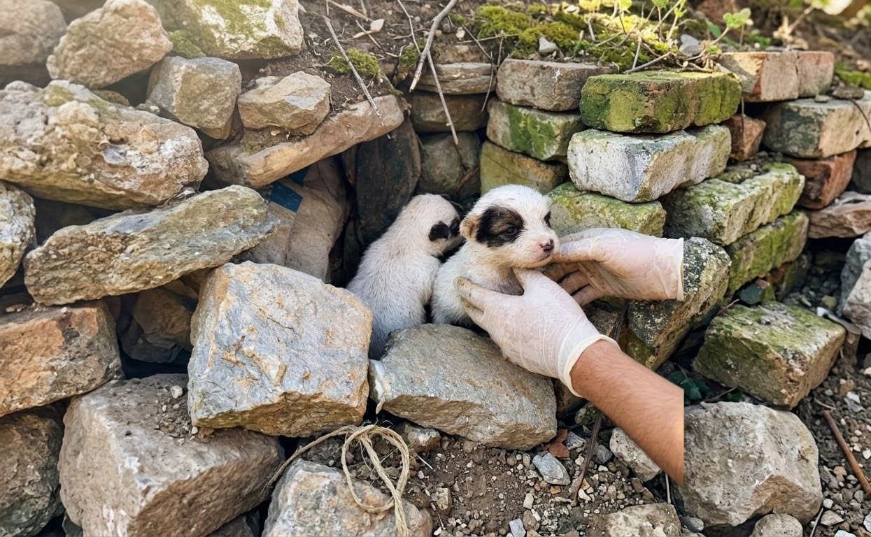Three Puppies Found in the Cold Finally Had Somewhere Warm to Sleep