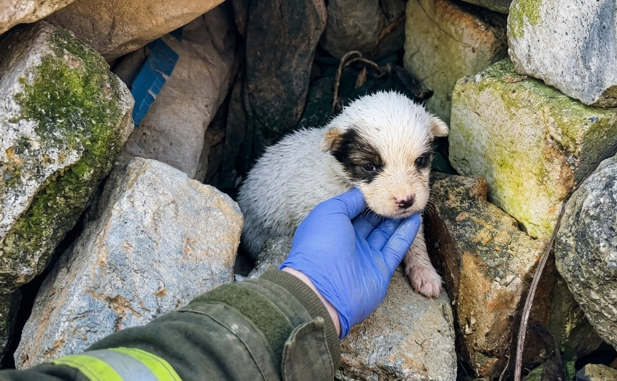 Three Puppies Found in the Cold Finally Had Somewhere Warm to Sleep
