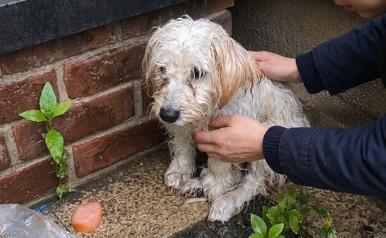 The Little Dog Who Waited in the Rain Until Someone Finally Stopped