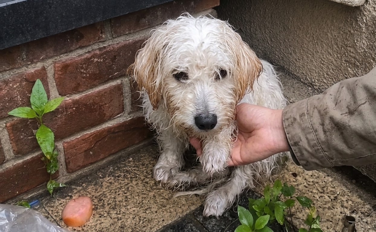 The Little Dog Who Waited in the Rain Until Someone Finally Stopped