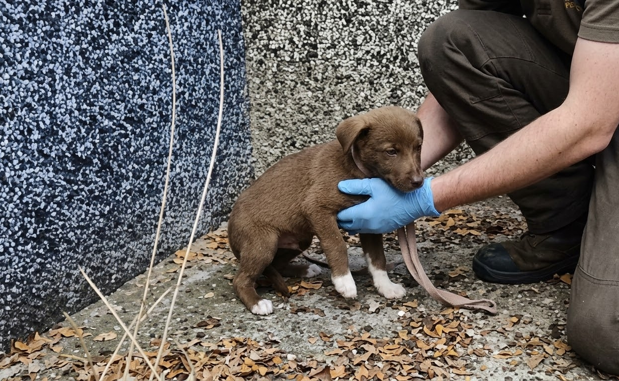 A Tiny Puppy’s Desperate Cries Led Rescuers Straight to Him