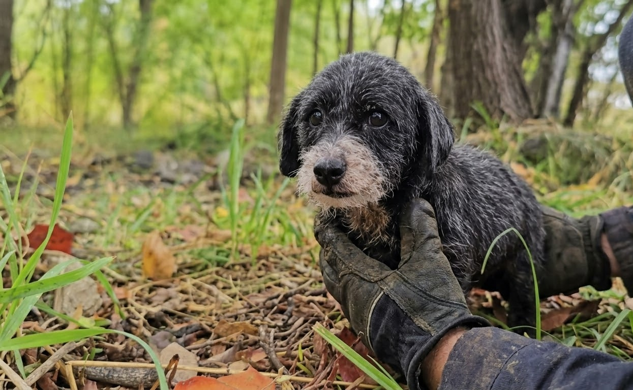 A Tied Black Bag Beside the Trash Held One Tiny Survivor