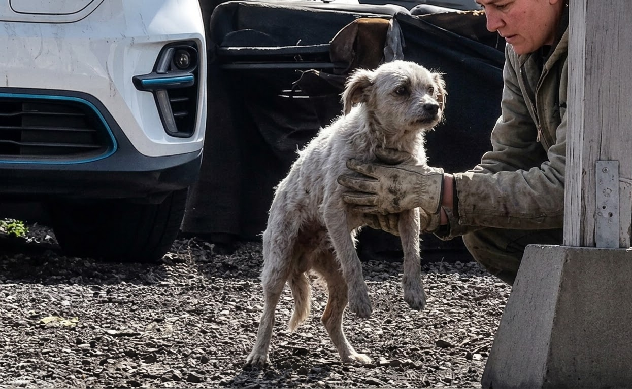 Beneath the Soot, a Starving Dog Was Waiting for Someone to See Her