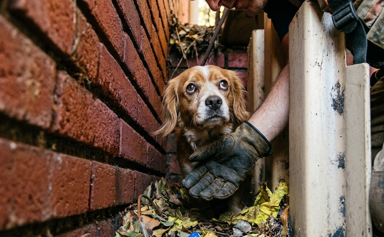 A Lonely Spaniel Waited at a School Until Someone Finally Came for Him