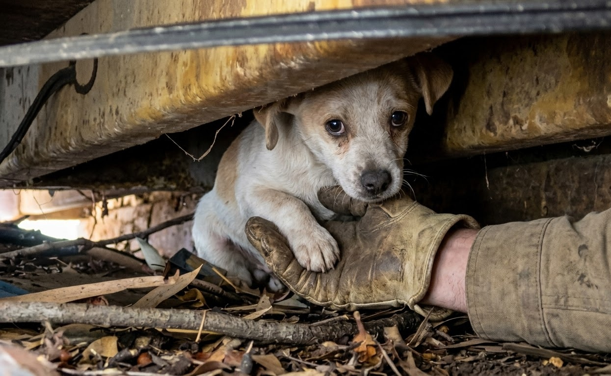 Rescuers Reached a Frightened Stray Just Before Her Puppies Arrived
