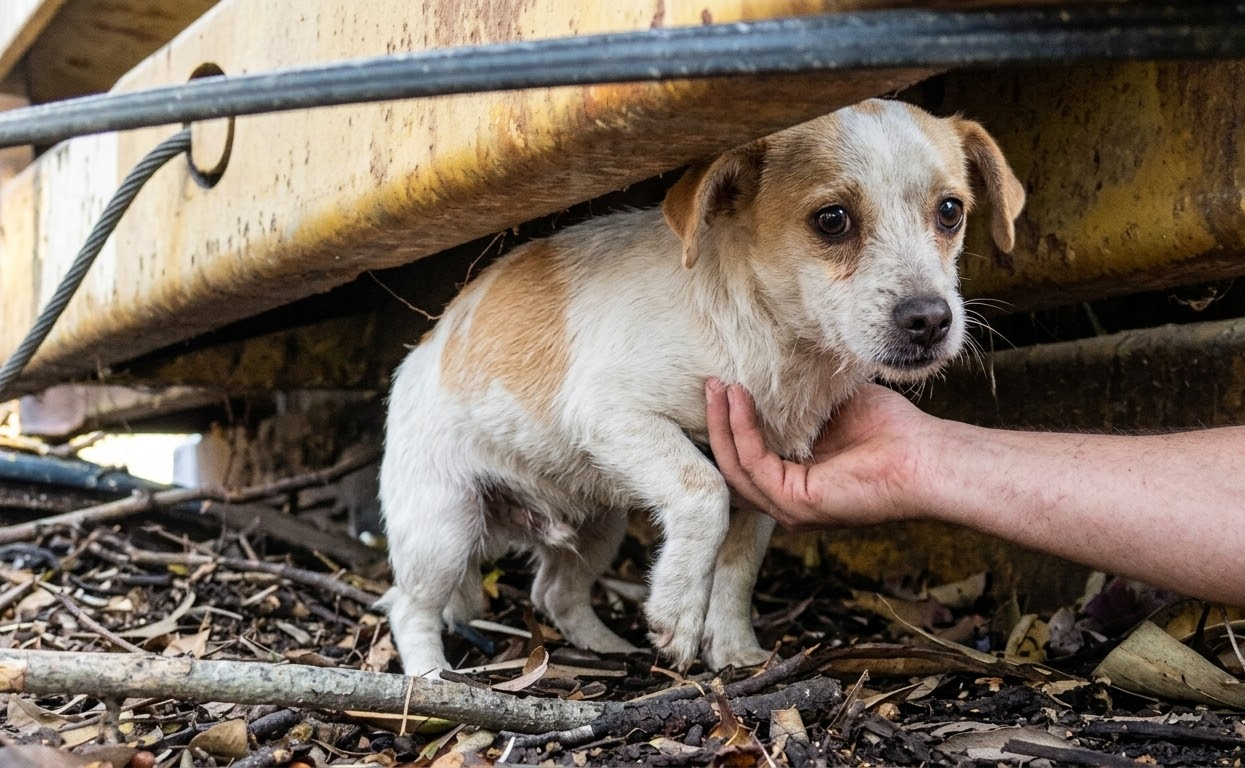 Rescuers Reached a Frightened Stray Just Before Her Puppies Arrived