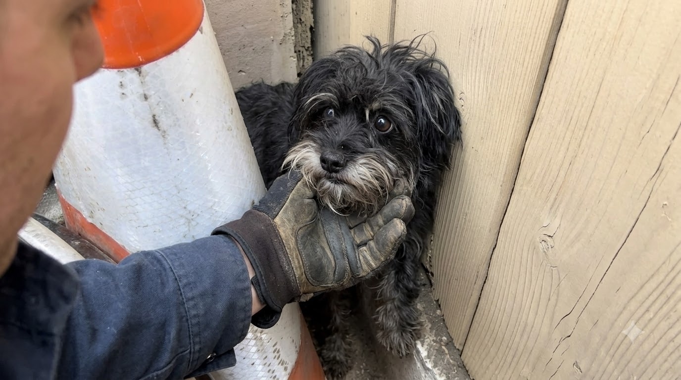 A Frightened Terrier Found Safety Above the Car He Used as a Shield
