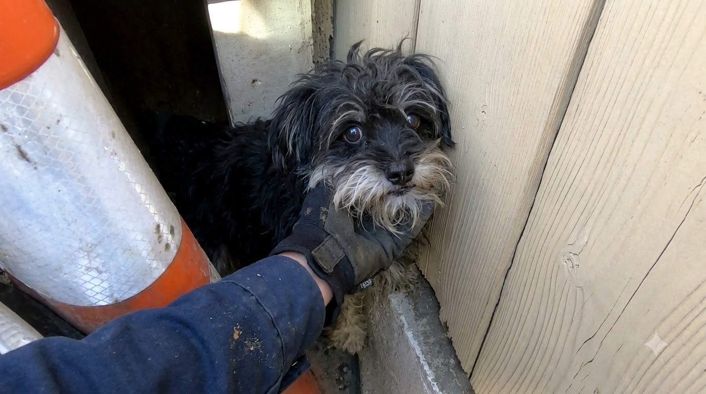 A Frightened Terrier Found Safety Above the Car He Used as a Shield