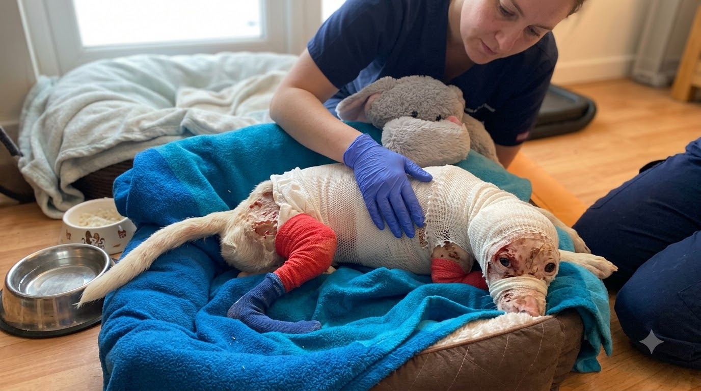 After the Flames, a Frightened Stray Discovered That Hands Could Heal