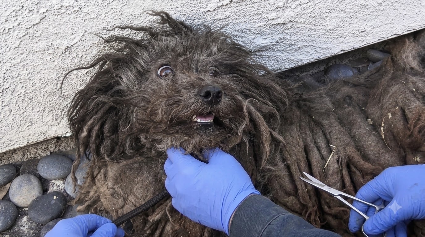 Theo Spent a Year Hiding From People Until Three Big Dogs Showed Him He Was Safe