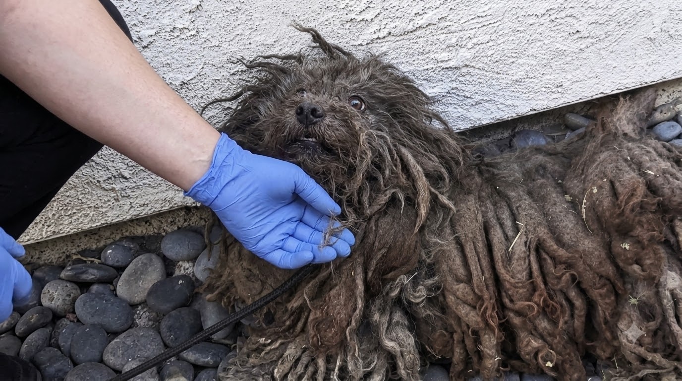 Theo Spent a Year Hiding From People Until Three Big Dogs Showed Him He Was Safe