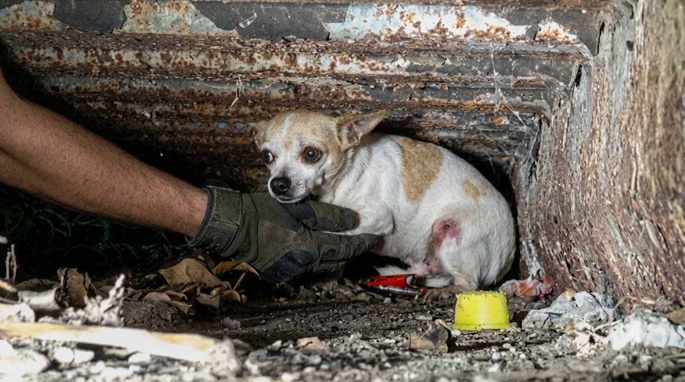 Amy Stayed Beneath the Container Until Rescuers Found Another Way In