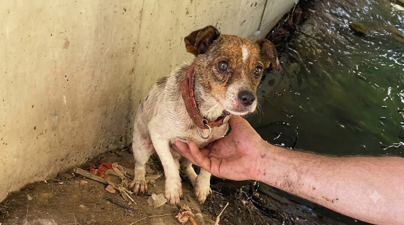 Three Days of Patience Brought a Starving Dog Out From Beneath a Bridge