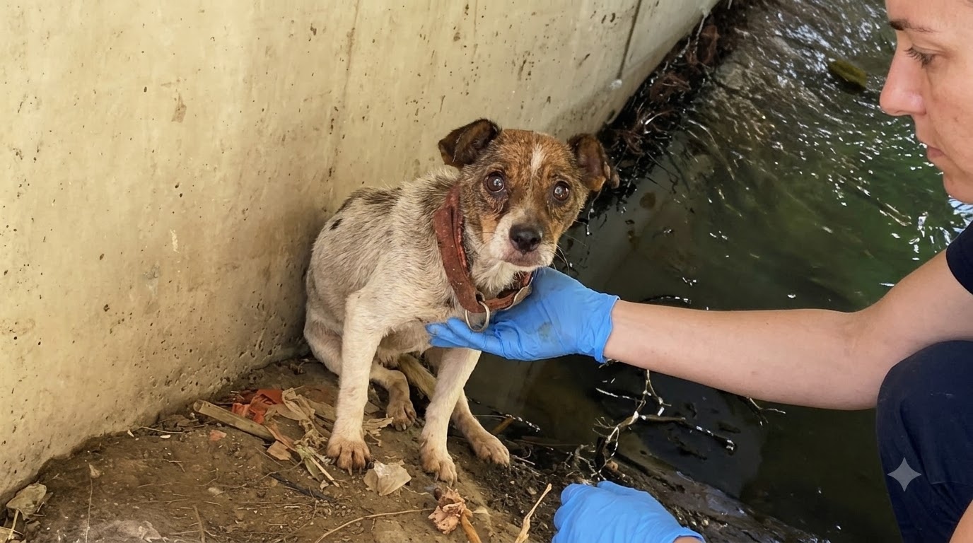 Three Days of Patience Brought a Starving Dog Out From Beneath a Bridge
