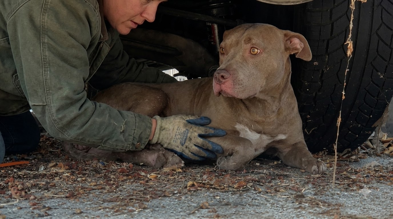 The Injured Pit Bull Who Chose a Drainpipe Over the Open Street