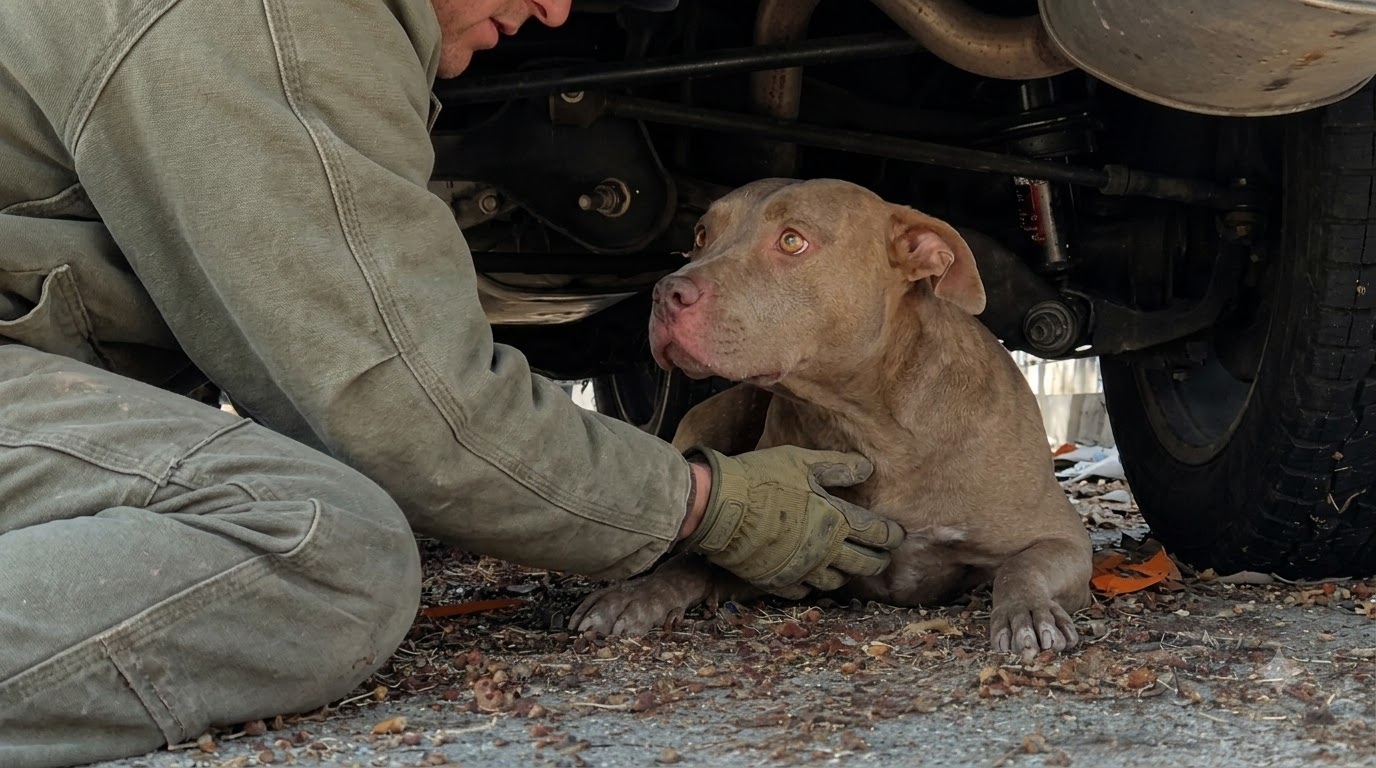 The Injured Pit Bull Who Chose a Drainpipe Over the Open Street