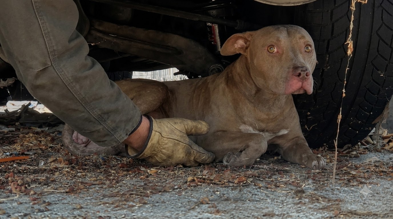 The Injured Pit Bull Who Chose a Drainpipe Over the Open Street