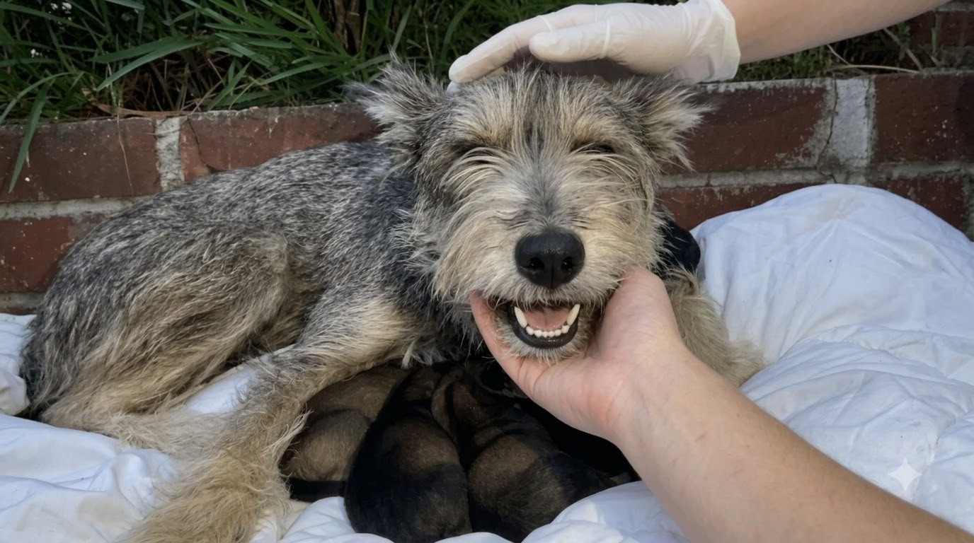 A Mother Dog Stepped From the Bushes Only After All Six Puppies Were Safe