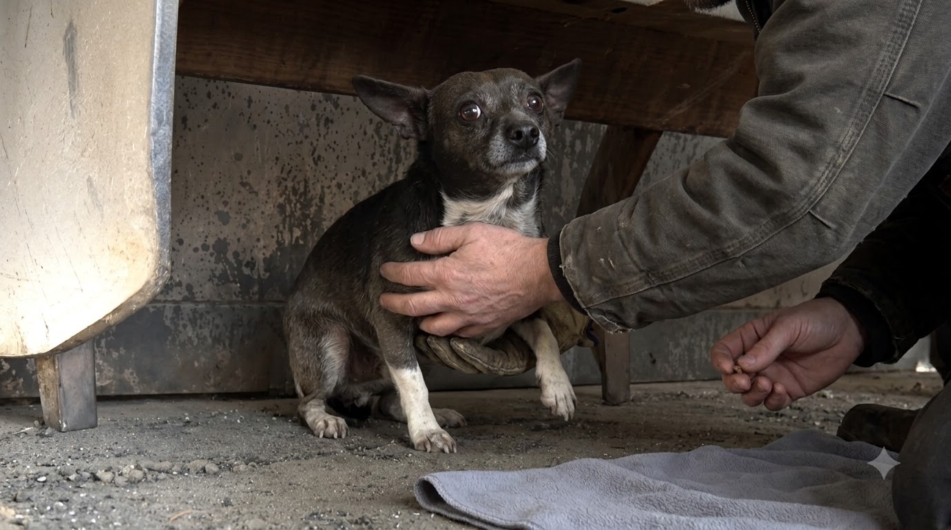 Hugo Hid Beneath Heavy Machinery Until a Rescuer Reached Into the Shadows