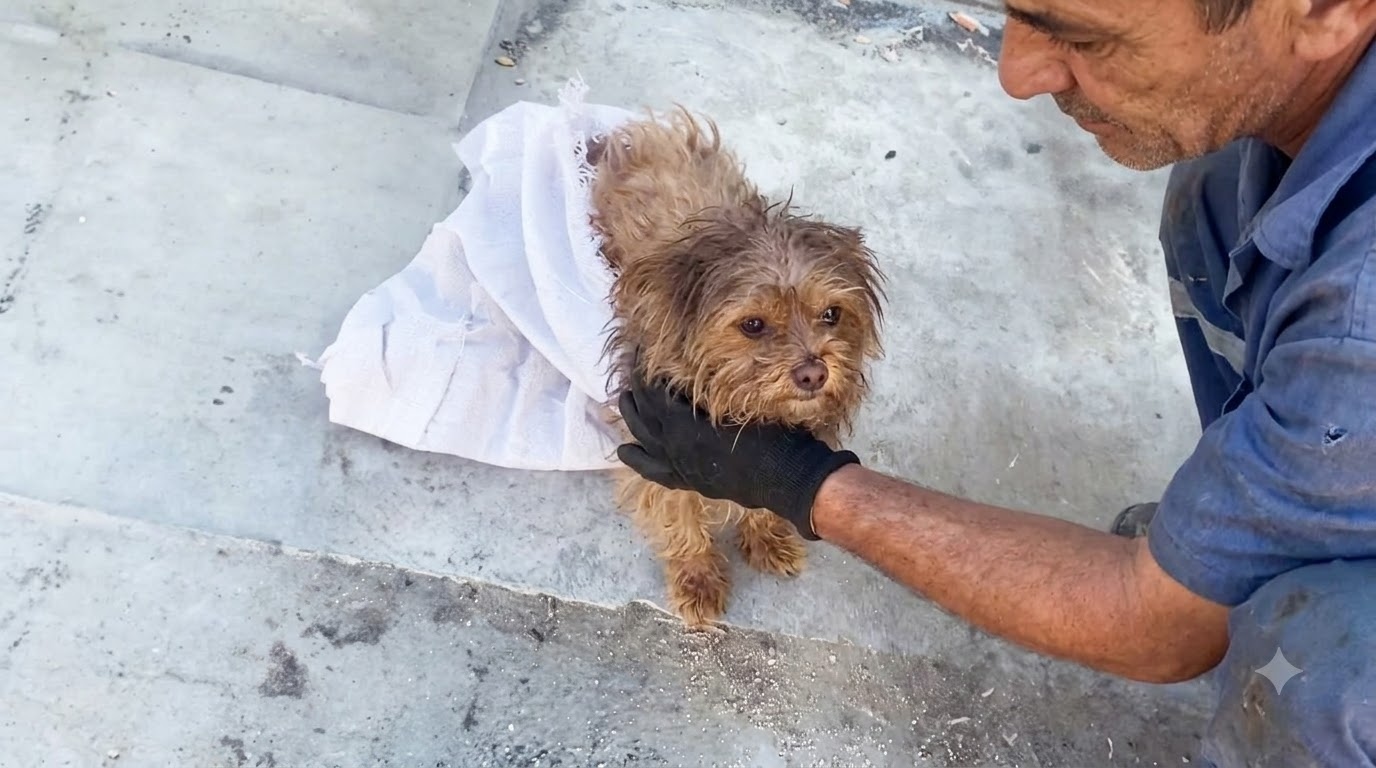A Faint Cry From the Garbage Led to a Puppy Bound Inside a Sack