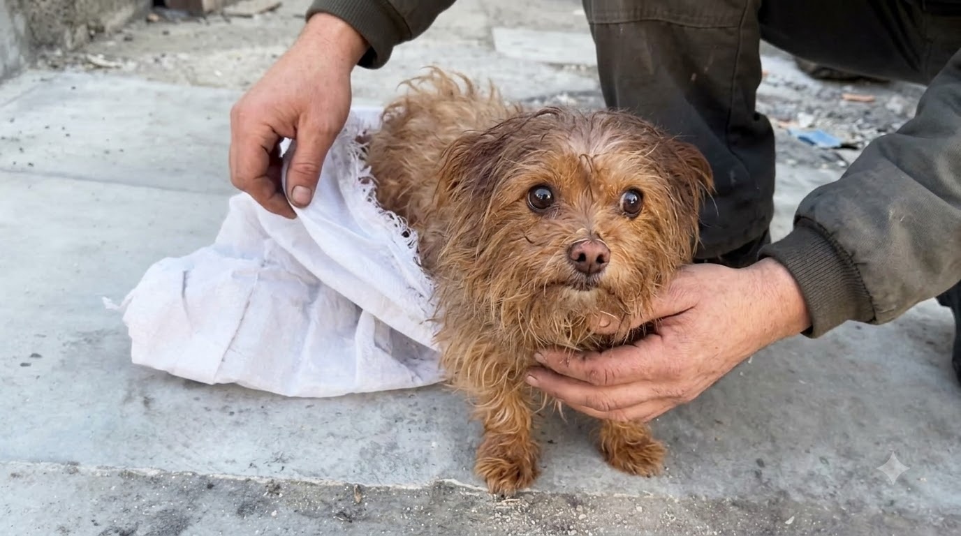 A Faint Cry From the Garbage Led to a Puppy Bound Inside a Sack