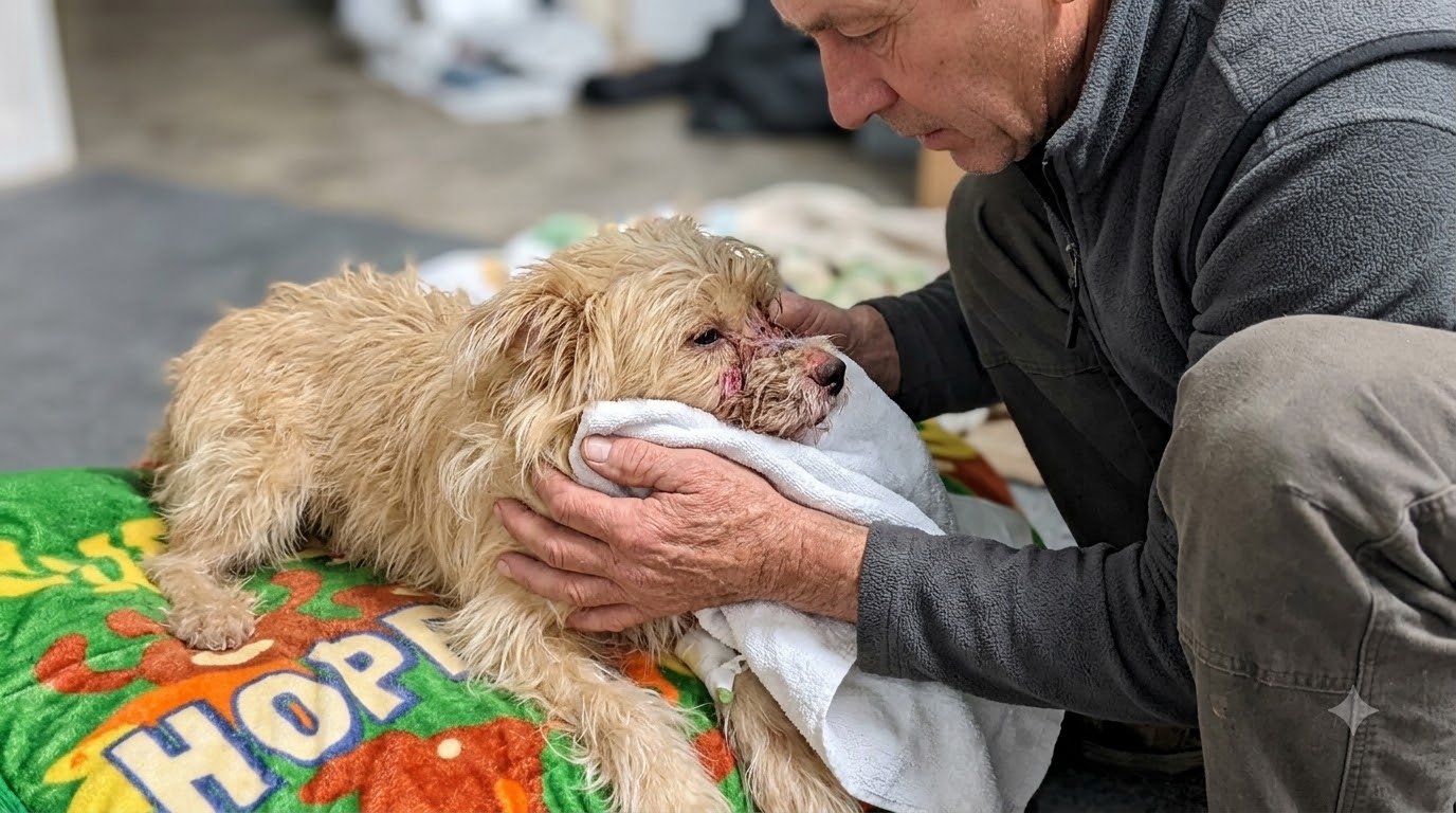 The Puppy Who Couldn’t Open His Mouth Still Chose to Trust