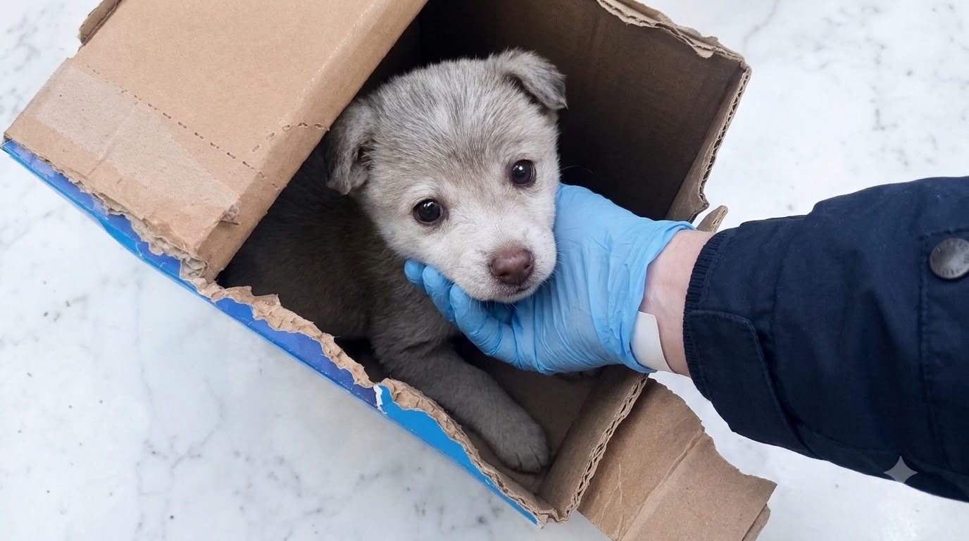 The Puppy in the Snow Learned That Outside Could Be Safe Again