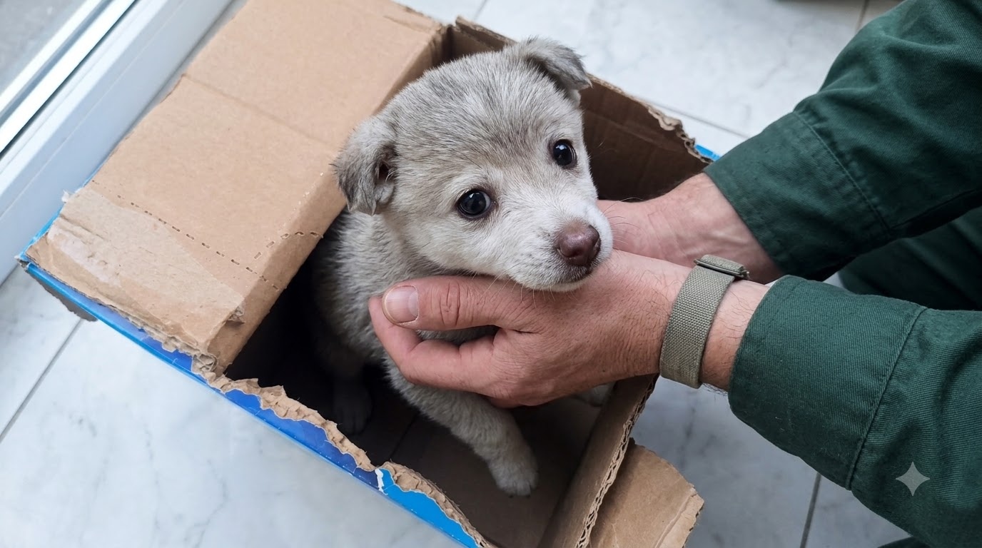 The Puppy in the Snow Learned That Outside Could Be Safe Again