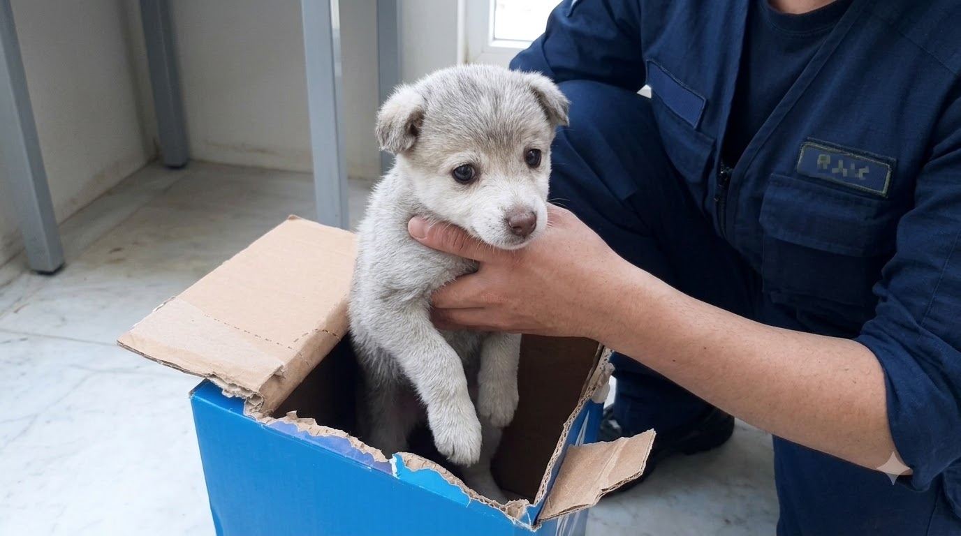 The Puppy in the Snow Learned That Outside Could Be Safe Again