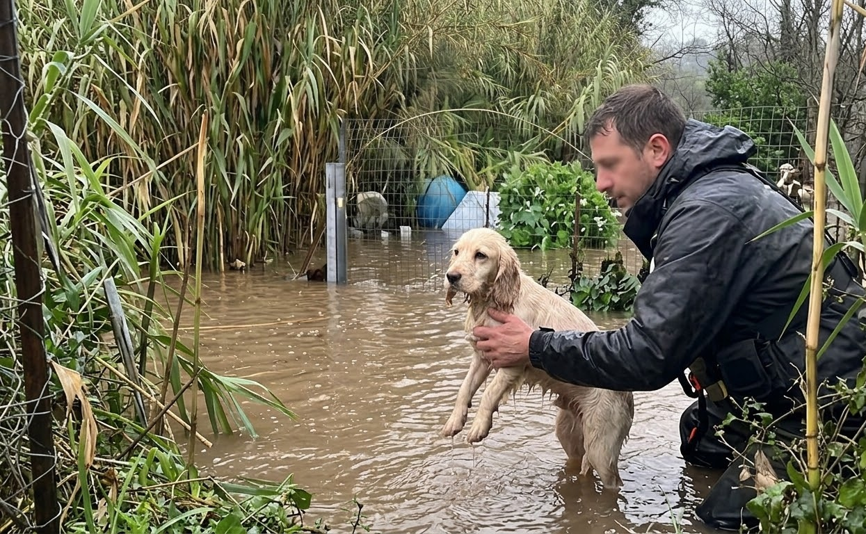 Nine Dogs Rescued from Rising Floodwaters in Sardinia