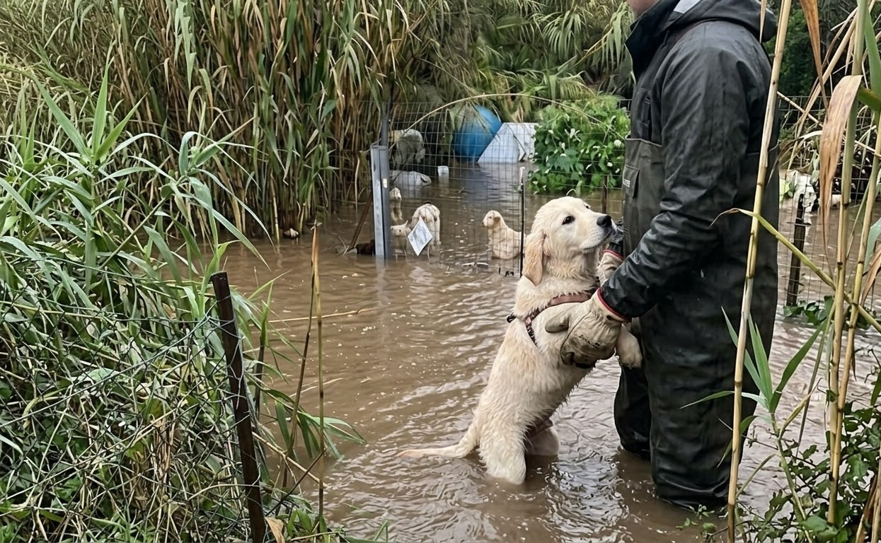 Nine Dogs Rescued from Rising Floodwaters in Sardinia